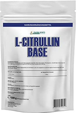 500g reines Citrullin Base 100% Pure Vegan Pulver Vitalstoff - Fitness Booster - steigert u verlängert Arginin Wirkung+Durchblutung