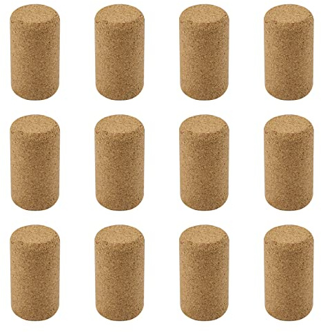 INCREWAY Weinkorken, 12 Stück gerade Korken, Naturweinkorken Premium Weinstopfen zum Abfüllen von Weinen (25 x 44 mm)