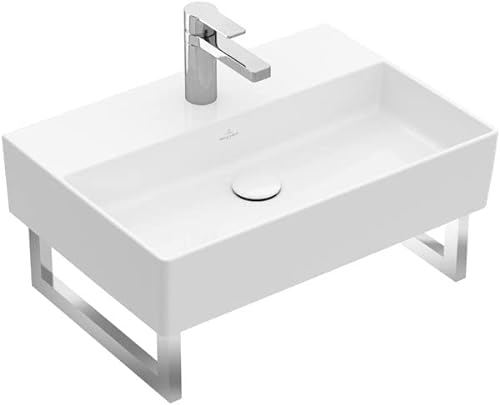 Villeroy & Boch Memento 2.0 Wandwaschbecken, 500 x 420 mm, 1 Hahnloch, mit Überlauf, ungeschliffen, 4A2250, Farbe: weiß-alpin