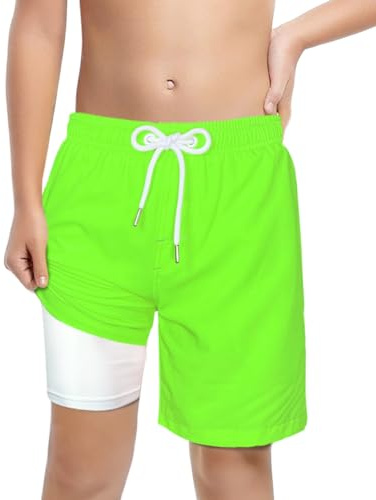 LUCOWEE Boys Swim Trunks Soft Boxers Lined no Chafe Swimsuit Bathing Shorts Sandless Quick Dry UPF 50+ Functional Drawstring
