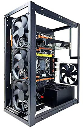 Caso, chasis abierto placa base, apilable PC caso de la computadora, 2 expansión soporte flujo de aire caso, PC caso Gamming, soporte de marco de aire con disipación de calor tarjetas gráficas