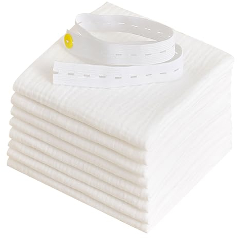 FZSECRIU spucktücher Baby，waschlappen Baby，mullwindeln，mulltücher，spucktücher，43cm*45cm(8 Stück)，stoffwindeln