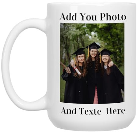 CWYW Taza Personalizada con Foto Taza de Café Personalizada con Foto Tazas de Café Personalizadas con Nombre 15oz Taza Personalizada Doble Cara Novedad Regalos Personalizados para Hombres y Mujeres
