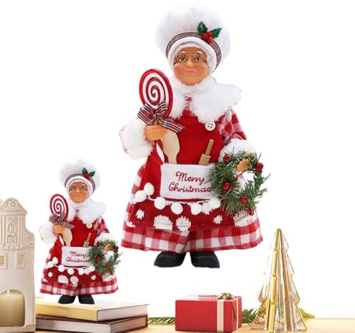 Weihnachts-Plüschtiere, Weihnachtsmann-Dekorationen,Winter-Weihnachtskochfigur Plüschpuppe - Cartoon-Festival-Sammelfiguren, Weihnachts-Ferienhausdekorationen für Tisch, Fensterbank, Kamin
