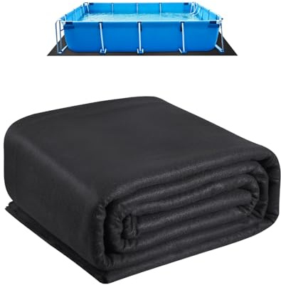VEVOR Tapis de Sol Piscine, 490 x 966 cm, Tapis sous Piscines Hors Sol Rectangulaire 180 g/m2 en Géotextile Extra-épais, Installation Facile, Découpe Simple, Protection pour Éviter Perforations Objets