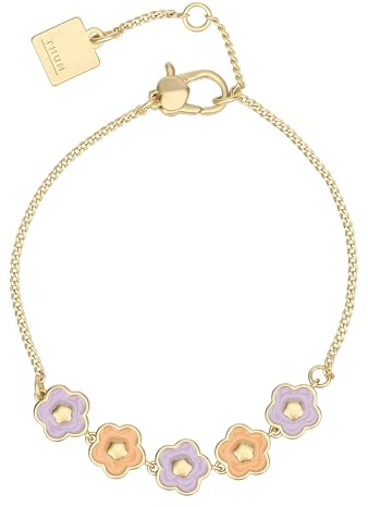THUN - Bracciale con fiori smaltati - metallo, vetro, resina - Collezione Dedicato a te - 16 + 3 cm