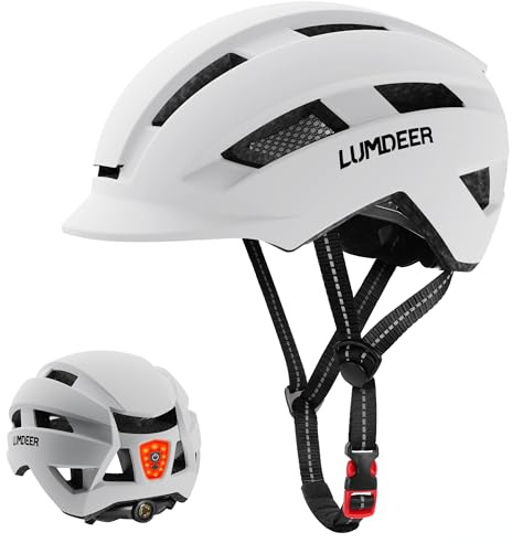 LUMDEER NEUBOZ Hat Bike Helmet for Adults - Certified Bicycle Helmet with Light & Visor, Durable Commuter Ebike Helmet for Men Women