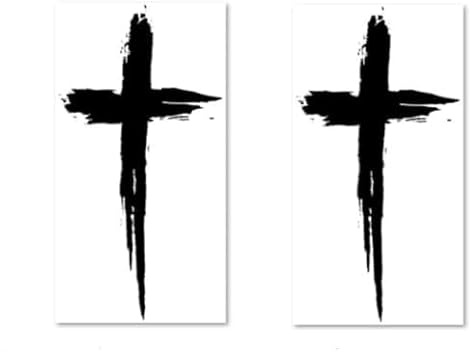 2 Pcs Black Herbal Cross Arm Tattoo Stickers,Men And Women Effect is Vivid of Temporary Tattoos Fake Tattoos for the Beach or Pool,Rave Parties,Nightclubs,School Party,Holiday,Body Temporary Tattoos