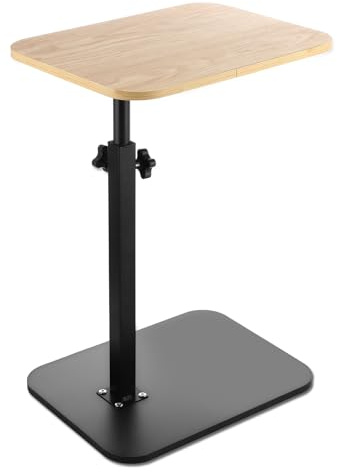 SENENQU Adjustable C-Shaped Side Table, 45-80cm Height Over Bed Table, Bed Side Table Bathtub Tray Table for Living Room Sofa Couch Bedroom – 30 x 40cm Table Size