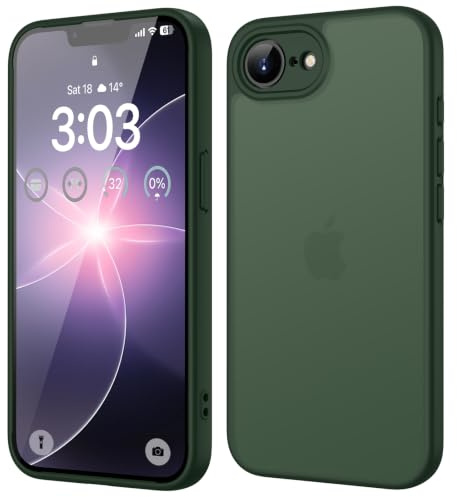 ORDA für iPhone 17e / iPhone 16e Hülle, Vollständiger Kameraschutz, Grün | Matt Handyhülle, Stoßfest Kratzfest Transluzente Rückseite Schutzhülle, Anti-Fingerabdruck Case