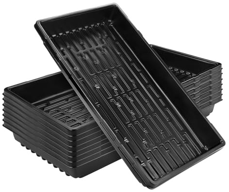 Chicpant 8 Pezzo Vassoio per Semina Semenzaio Germinazione Vassoio di Coltivazione Sottovasi Rettangolari per Serra Giardino Verdura Frutta Piante (8, 54 x 28 x 6 cm)