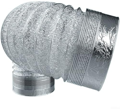 Exhaust Duct Hose 1.5M Length with Telescopic Design for Dryer Air Con Range Hood Ventilation Aluminum Foil Heat Protection