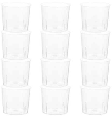 TOYANDONA 50 Unidades Vasos con Escala Precisa Medidores de Plástico Transparentes y Tapa, Portátiles Capacidad 20ml para Cocina y Dispensación de Medicamentos