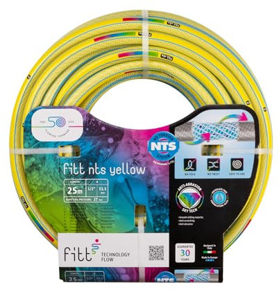 FITT NTS YELLOW 1/2 (12,5 mm) 25m, Tubo per Irrigazione Giardino, Robusto e Malleabile per Uso Intensivo