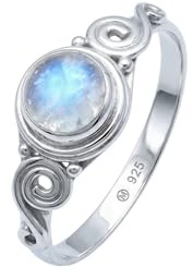 mantraroma Silberring Damen 925 Sterling Silber – runder Edelstein Ring, Vintage Statement Ring Schmuck, elegantes Geschenk für Frauen