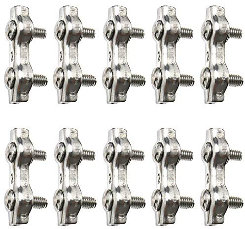 Duplex Drahtseilklemme, 304 Edelstahl, 2 mm, 10 Stück