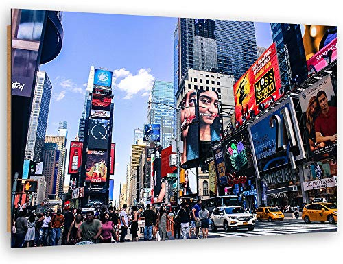 Wandbild XXL Times Square Deko Kunst Bilder New York Blau 120x80 cm