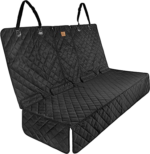 ipuppy Premium Waterproof Car Seat Cover/Protector for Dogs with Armrest Opening - Quilted, Scratch Proof and Non-Slip - Isofix-Compatible - 45 x 133cm (Black)