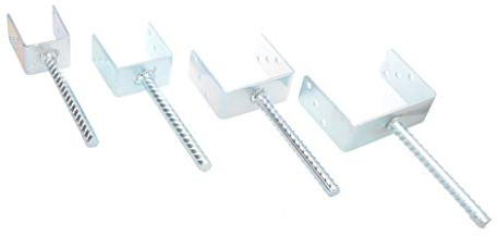 Aqbau® U-Pfostenträger zum einbetonieren U Form 151 mm Betonanker für Holzpfosten Pfostenanker Pfostenschuh einbetonieren U Pfostenträger mit Betonanker Metall feuerverzinkt