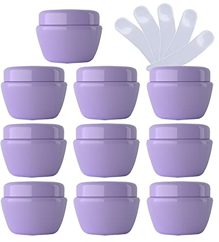 TIANZD 12 Pièces Vides Petit 10 ml Jaune Pot en Plastique avec Couvercle 10 g Pots de Cosmétique Crème de Bouteille Contenant pour des Produits Cosmétiques Baume à Lèvres avec 6x Spatules