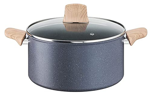 Tefal G2664683 Natural Force 24 cm Stewpot, Mineralia+ Non-Stick, Thermo Signal Technology, Grey