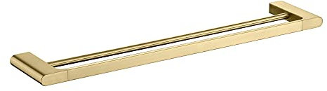 Ksunun Handtuchhalter Bad Bohren Zweiarmig Handtuch Stange Badezimmer Doppel Edelstahl 304 Badetuchhalter Handtuchstange Wandmontage Bohren Und Installation 60CM,Brushed Gold