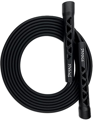 Damage Fight Gear Boxer Classic Speed Rope, Lightweight PVC Skipping,Jumping Rope, Non-Slip Ventilated ABS Plastic Handles and Matte Coated Tangle-Free Jump Rope for Boxing, MMA, Martial Arts