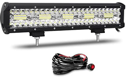 Willpower Led Lichtleiste Balken 12V 24V 15 300W für Auto Offroad KFZ | Lightbar Arbeitsscheinwerfer, mit 12V Kabelbaum, 6000K Weiß, IP67 Wasserdicht, Beleuchtung für Traktor ATV Boot Quad