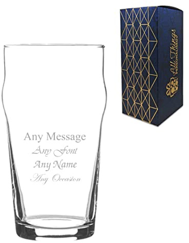 Vaso de cerveza clásico con caja de regalo de 570 ml grabado personalizado