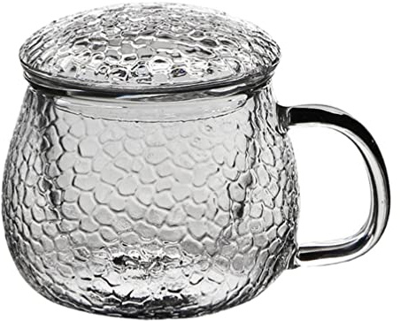 HEMOTON Tazas con Tapa infusor de colador de té Tetera Taza de café Transparente Taza de expreso infusor de té Taza de té con infusor y Tapa con Cubierta Taza de Agua Taza de Filtro Vidrio
