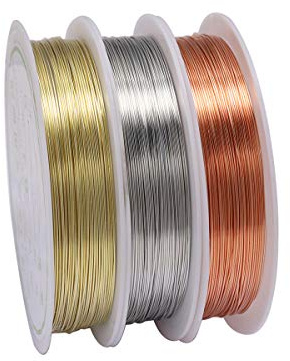 3 Rolls Jewelry Beading Wires, 0.2mm/ 32 Gauge Tarnish Resistant Copper Wires for Jewelry Making Supplies and Craft