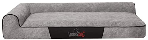 Bjird Hundebett - Hundekorb für kleine mittelgroße & große Hunde - Hundekissen - Hundesofa - Bezug abnehmbar und waschbar - Best - Größe: 115 x 80 x 18 cm [Größe: L] - Asche