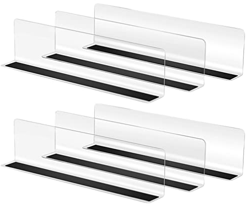NUOBESTY 6stücke Transparente Regaleinteiler Für Supermarktregale Zur Warenklassifizierung Mit Stabiler Magnetbasis Platzsparendem Design Und Langlebiger Konstruktion Für Holzregale Und Gas