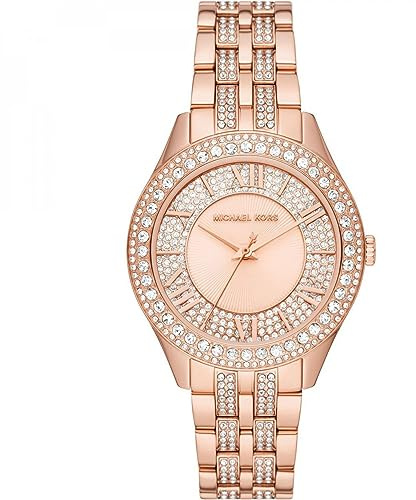 Michael Kors Harlowe Watch for Women, Quartz Three Hand Movement with Stainless Steel or Leather Strap
