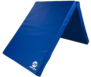 Jeflex – Blaue klappbare Weichbodenmatte & Turnmatte 1 Mal klappbar - 200 x 70 x 8 cm - MADE IN GERMANY/Gymnastikmatte tragbar/platzsparende Fitnessmatte & Spielmatte für Kinderzimmer