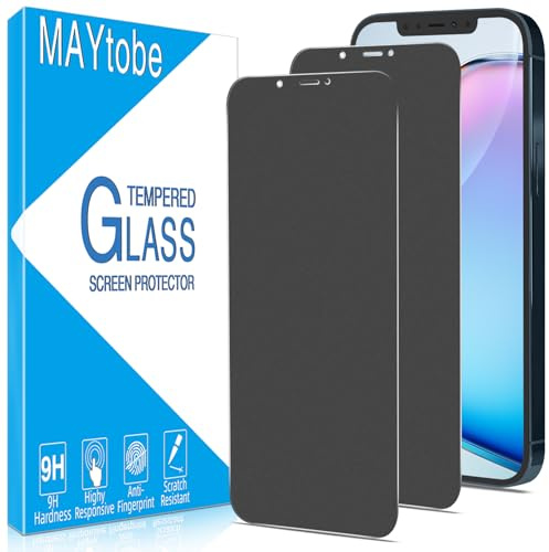 MAYtobe 2 Stück Matt Sichtschutz Schutzfolie für iPhone 12 Pro, Volle Abdeckung, Anti Spy, Matte, 9H Härte Schutzglas, Anti-Kratzen