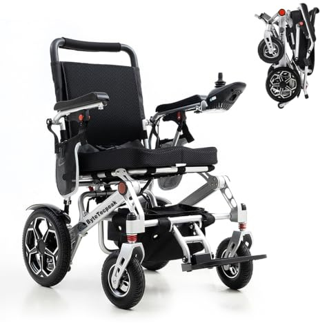 Elektrorollstuhl Faltbar Leicht, E-Rollstuhl Für Senioren & Behinderte | 20 km Reichweite, Flugzeugzulassung, 500 W Motor, 12Ah Akku, PU-Räder, Bis 150 kg, Für Outdoor