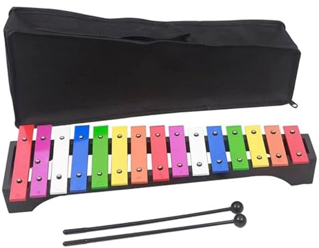 Xylophon-Instrument Für Erwachsene 15-Noten-Metall-Xylophon Metall-Handpercussion Handschlagklavier Für Familiensitzungen Veranstaltungen Außerhalb Von Orchestern Konzerte