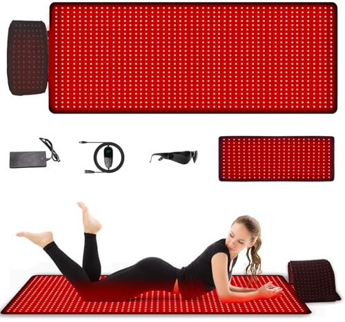 Red Light Therapy Mat Full Body, 71x24 Near Infrared Light Therapy Pad with 1560 LEDs & Pulse Mode, Large Red Light Bed Blanket for Back, Joints & Muscles Wellness Support, Includes Head Mask