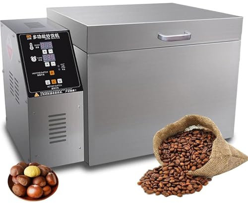 DPQYJPP Tostadora café Comercial 1800W/2500W, tostadora eléctrica de Acero Inoxidable para Frutos Secos, tostadora eléctrica de Calentamiento, Granos integrales salteados, Granos café,2000g