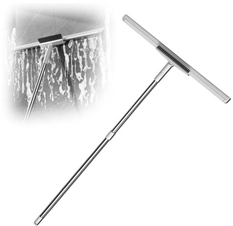 RYJYQYX Magic Broom Sweeper, con Cepillo Y 2 Raspadores, Mango Ajustable De 125 Cm Escoba De Goma para Pelo De Mascota, Escoba Mágica para Suelos Lisos,Alfombras,Ventanas