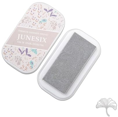 Wumuzai Metallische Stempelkissen für Stempel, Waschbares Stempelkissen, Große Stempelkissen für Gummistempel, Pigment-Fingerabdruck-Stempel, für Scrapbook, Basteln, Kartenherstellung (Silber)