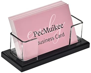 PecMuikee Business Card Holder for Desk，Acrylic Business Card Display Stand,Multiple Business Card Holders for Office, Exhibition, Home, Restaurant (slot 1)