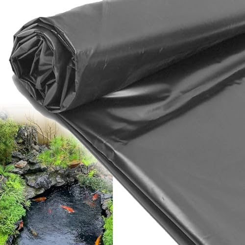 Rivestimento per laghetto in HDPE da 0,12 mm, nero, preformato, per stagni koi, copertura riutilizzabile per laghetto da giardino, resistente ai raggi UV e alle intemperie, per giardini acquatici