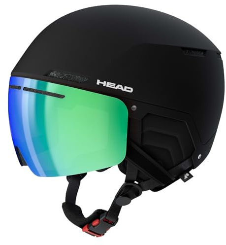 Skihelm Snowboardhelm Ski Snowboard Helm mit Visier - Head Cinema Photo - schwarz - Größe: XS/S (52-55 cm) - Viesierhelm - mit optimiertem Belüftungssystem - geeignet für Skifahren Snowboarden
