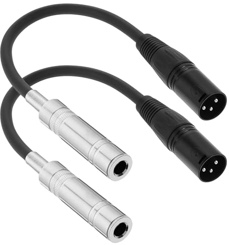 Xelsluthe 2 Pack 1/4 to XLR Cable XLR Male to1/4 inch TRS Female Adapter Cable XLRs Male to TS/TRS Quarter inch Connector Converter Interconnect Cables 11.8 inches (30 cm)