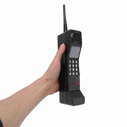 TARSHYRY Retro 80s 90s Brick Cell Phone Ornament, Vintage Fake Mobile Phone Model, Old School Simulation Prop for Parties, Photoshoots, Stage Decor Home Display (Black)