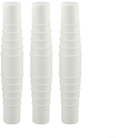 Poolschlauch-Anschluss-Adapter-Set, passend für 3,2 cm und 3,8 cm PVC-Schläuche mit sicherem Ridge-Design für oberirdische Poolpumpen-Filter, Vakuum-Skimmer, Sanitäranschlüsse, weiß, 3er-Pack