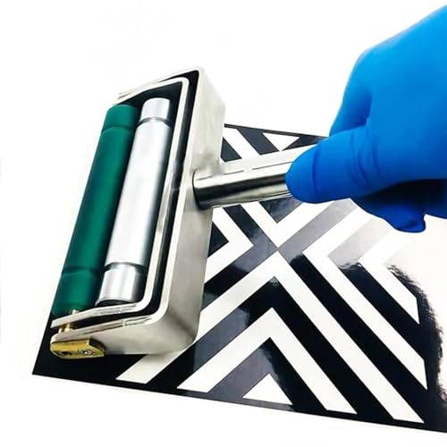 Anilox Roll Manual Ink Proofer, Chrome & Rubber Roller for Precision Printing, 200 Lines, Ideal for Flexographic and Gravure Applications