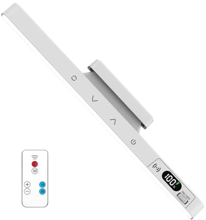Lampada Da Scrivania Eye-Care, 5 Colori, 29x3,5 Cm, Luce Per Armadietto Con Telecomando, Sottopensile, Profilo Sottile, Per Bancone, Sottobanco, Scaffale, Armadio, Dispensa, Scale, Camera Da Lett